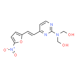 ChemSpider 2D Image | ({4-[(E)-2-(5-Nitro-2-furyl)vinyl]-2-pyrimidinyl}imino)dimethanol | C12H12N4O5