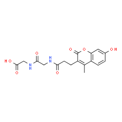 ChemSpider 2D Image | N-[3-(7-Hydroxy-4-methyl-2-oxo-2H-chromen-3-yl)propanoyl]glycylglycine | C17H18N2O7