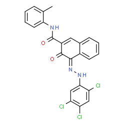 ChemSpider 2D Image | (4E)-N-(2-Methylphenyl)-3-oxo-4-[(2,4,5-trichlorophenyl)hydrazono]-3,4-dihydro-2-naphthalenecarboxamide | C24H16Cl3N3O2