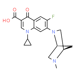 ChemSpider 2D Image | 1-Cyclopropyl-6-fluoro-7-[(1R,4R)-5-methyl-2,5-diazabicyclo[2.2.1]hept-2-yl]-4-oxo-1,4-dihydro-3-quinolinecarboxylic acid | C19H20FN3O3