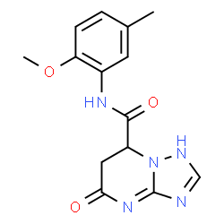 ChemSpider 2D Image | N-(2-Methoxy-5-methylphenyl)-5-oxo-1,5,6,7-tetrahydro[1,2,4]triazolo[1,5-a]pyrimidine-7-carboxamide | C14H15N5O3