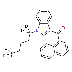 ChemSpider 2D Image | {1-[5-Fluoro(1,1,5,5-~2~H_4_)pentyl]-1H-indol-3-yl}(1-naphthyl)methanone | C24H18D4FNO