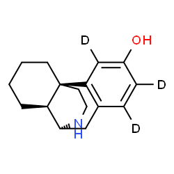 ChemSpider 2D Image | (9alpha,13alpha,14alpha)-(1,2,4-~2~H_3_)Morphinan-3-ol | C16H18D3NO