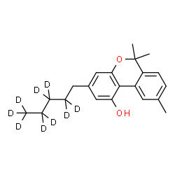 ChemSpider 2D Image | 6,6,9-Trimethyl-3-[(2,2,3,3,4,4,5,5,5-~2~H_9_)pentyl]-6H-benzo[c]chromen-1-ol | C21H17D9O2