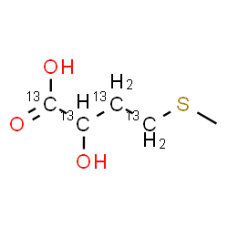 ChemSpider 2D Image | 2-Hydroxy-4-(methylsulfanyl)(~13~C_4_)butanoic acid | C13C4H10O3S