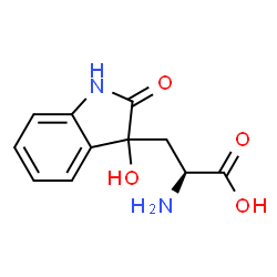 ChemSpider 2D Image | 3-(3-Hydroxy-2-oxo-2,3-dihydro-1H-indol-3-yl)-L-alanine | C11H12N2O4