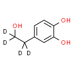 ChemSpider 2D Image | 4-[2-Hydroxy(~2~H_4_)ethyl]-1,2-benzenediol | C8H6D4O3