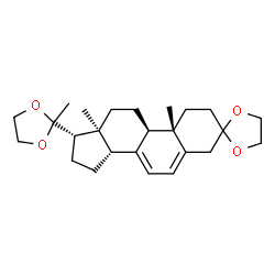 ChemSpider 2D Image | (9R,10S,13S,14R,17S)-10,13-Dimethyl-17-(2-methyl-1,3-dioxolan-2-yl)-1,2,4,9,10,11,12,13,14,15,16,17-dodecahydrospiro[cyclopenta[a]phenanthrene-3,2'-[1,3]dioxolane] | C25H36O4