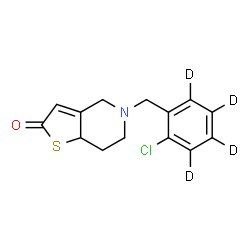 ChemSpider 2D Image | 5-{[2-Chloro(~2~H_4_)phenyl]methyl}-5,6,7,7a-tetrahydrothieno[3,2-c]pyridin-2(4H)-one | C14H10D4ClNOS