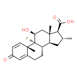 ChemSpider 2D Image | (11beta,16alpha,17beta)-9-Fluoro-11-hydroxy-16-methyl-3-oxoandrosta-1,4-diene-17-carboxylic acid | C21H27FO4