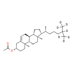 ChemSpider 2D Image | (3beta)-(25,26,26,26,27,27,27-~2~H_7_)Cholest-5-en-3-yl acetate | C29H41D7O2
