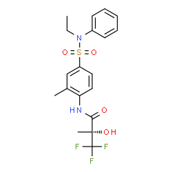 ChemSpider 2D Image | (N-{4-[(ETHYLANILINO)SULFONYL]-2-METHYLPHENYL}-3,3,3-TRIFLUORO-2-HYDROXY-2-METHYLPROPANAMIDE | C19H21F3N2O4S