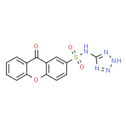 ChemSpider 2D Image | 9-Oxo-N-(2H-tetrazol-5-yl)-9H-xanthene-2-sulfonamide | C14H9N5O4S