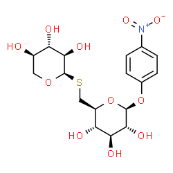 ChemSpider 2D Image | 4-NITROPHENYL-(6-S-ALPHA-D-XYLOPYRANOSYL)-BETA-D-GLUCOPYRANOSIDE | C17H23NO11S