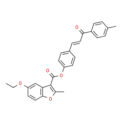 ChemSpider 2D Image | 4-[(1E)-3-(4-Methylphenyl)-3-oxo-1-propen-1-yl]phenyl 5-ethoxy-2-methyl-1-benzofuran-3-carboxylate | C28H24O5