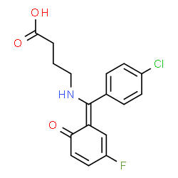 ChemSpider 2D Image | 4-{[(Z)-(4-Chlorophenyl)(3-fluoro-6-oxo-2,4-cyclohexadien-1-ylidene)methyl]amino}butanoic acid | C17H15ClFNO3