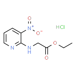 ChemSpider 2D Image | Ethyl N-(3-nitro-2-pyridinyl)glycinate hydrochloride (1:1) | C9H12ClN3O4