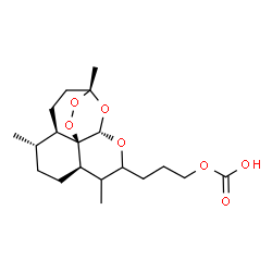 ChemSpider 2D Image | 3-[(1R,4R,5S,8R,12S,13R)-1,5,9-Trimethyl-11,14,15,16-tetraoxatetracyclo[10.3.1.0~4,13~.0~8,13~]hexadec-10-yl]propyl hydrogen carbonate | C19H30O7