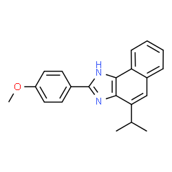 ChemSpider 2D Image | 4-Isopropyl-2-(4-methoxyphenyl)-1H-naphtho[1,2-d]imidazole | C21H20N2O