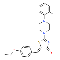ChemSpider 2D Image | (5Z)-5-(4-Ethoxybenzylidene)-2-[4-(2-fluorophenyl)-1-piperazinyl]-1,3-thiazol-4(5H)-one | C22H22FN3O2S
