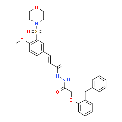 ChemSpider 2D Image | (2E)-N'-[(2-Benzylphenoxy)acetyl]-3-[4-methoxy-3-(4-morpholinylsulfonyl)phenyl]acrylohydrazide | C29H31N3O7S