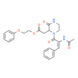 ChemSpider 2D Image | 2-Phenoxyethyl {1-[(2E)-2-acetamido-3-phenyl-2-propenoyl]-3-oxo-2-piperazinyl}acetate | C25H27N3O6