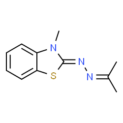 ChemSpider 2D Image | 2(3H)-Benzothiazolone, 3-methyl-, (1-methylethylidene)hydrazone | C11H13N3S
