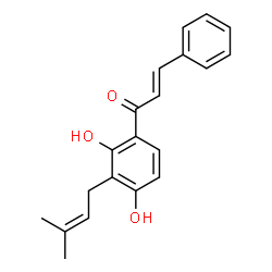 ChemSpider 2D Image | (E)-1-(2,4-Dihydroxy-3-(3-methyl-2-butenyl)phenyl)-3-phenyl-2-propen-1-one | C20H20O3