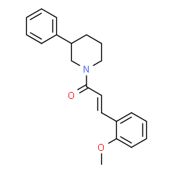 ChemSpider 2D Image | (2E)-3-(2-Methoxyphenyl)-1-(3-phenyl-1-piperidinyl)-2-propen-1-one | C21H23NO2