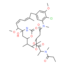 ChemSpider 2D Image | (16Z,18Z)-11-Chloro-21-hydroxy-12,20-dimethoxy-2,5,9,16-tetramethyl-8,23-dioxo-4,24-dioxa-9,22-diazatetracyclo[19.3.1.1~10,14~.0~3,5~]hexacosa-10(26),11,13,16,18-pentaen-6-yl 2-[methyl(propionyl)amino
]propanoate | C35H48ClN3O10