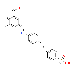 ChemSpider 2D Image | (3E)-5-Methyl-6-oxo-3-({4-[(E)-(4-sulfophenyl)diazenyl]phenyl}hydrazono)-1,4-cyclohexadiene-1-carboxylic acid | C20H16N4O6S