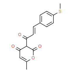 ChemSpider 2D Image | 6-Methyl-3-{(2E)-3-[4-(methylsulfanyl)phenyl]-2-propenoyl}-2H-pyran-2,4(3H)-dione | C16H14O4S