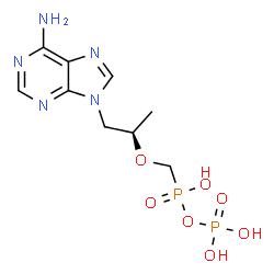 ChemSpider 2D Image | [(2r)-1-(6-Aminopurin-9-Yl)propan-2-Yl]oxymethyl-Phosphonooxy-Phosphinic Acid | C9H15N5O7P2
