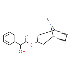 ChemSpider 2D Image | (1R,5R)-8-Methyl-8-azabicyclo[3.2.1]oct-3-yl hydroxy(phenyl)acetate | C16H21NO3