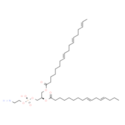 ChemSpider 2D Image | (2R)-3-{[(R)-(2-Aminoethoxy)(hydroxy)phosphoryl]oxy}-2-[(9E,12E)-9,12-hexadecadienoyloxy]propyl (8E,12E,16E)-8,12,16-octadecatrienoate | C39H68NO8P