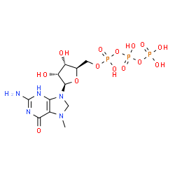 ChemSpider 2D Image | 7-Methyl-7,8-dihydroguanosine 5'-(tetrahydrogen triphosphate) | C11H20N5O14P3