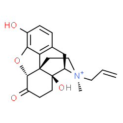 ChemSpider 2D Image | (5alpha,17S)-17-Allyl-3,14-dihydroxy-17-methyl-6-oxo-4,5-epoxymorphinan-17-ium | C20H24NO4
