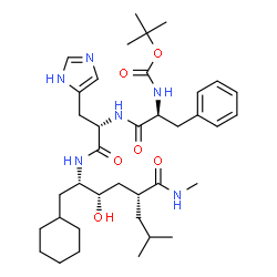 ChemSpider 2D Image | N-(Tert-Butoxycarbonyl)-L-Phenylalanyl-N-[(2s,3s,5r)-1-Cyclohexyl-3-Hydroxy-7-Methyl-5-(Methylcarbamoyl)octan-2-Yl]-L-Histidinamide | C37H58N6O6
