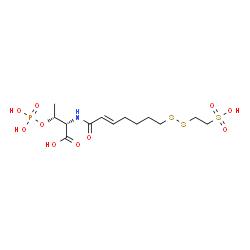 ChemSpider 2D Image | O-PHOSPHONO-N-{(2E)-7-[(2-SULFOETHYL)DITHIO]HEPT-2-ENOYL}-L-THREONINE | C13H24NO10PS3