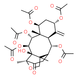 ChemSpider 2D Image | (2alpha,5alpha,7beta,9alpha,10beta,12alpha)-11-Hydroxy-13-oxo-12,17-epoxytax-4(20)-ene-2,5,7,9,10-pentayl pentaacetate | C30H40O13