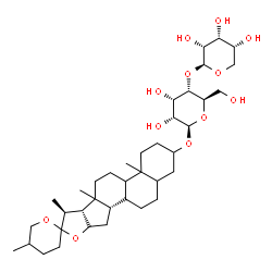 ChemSpider 2D Image | (8xi,9xi,10xi,13xi,16xi,22xi)-Spirostan-3-yl 4-O-beta-D-ribopyranosyl-beta-D-allopyranoside | C38H62O12