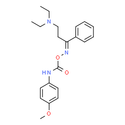 ChemSpider 2D Image | 3-(Diethylamino)-1-phenyl-1-propanone O-(((4-methoxyphenyl)amino)carbonyl)oxime | C21H27N3O3