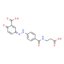 ChemSpider 2D Image | (3Z)-3-({4-[(2-Carboxyethyl)carbamoyl]phenyl}hydrazono)-6-oxo-1,4-cyclohexadiene-1-carboxylic acid | C17H15N3O6