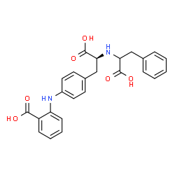 ChemSpider 2D Image | 2-[(4-{(2S)-2-Carboxy-2-[(1-carboxy-2-phenylethyl)amino]ethyl}phenyl)amino]benzoic acid | C25H24N2O6