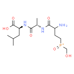ChemSpider 2D Image | N-{2-Amino-4-[(hydroxymethyl)(oxo)phosphonio]butanoyl}-L-alanyl-L-leucine | C14H27N3O6P
