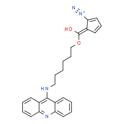 ChemSpider 2D Image | (5E)-5-[{[6-(9-Acridinylamino)hexyl]oxy}(hydroxy)methylene]-1,3-cyclopentadiene-1-diazonium | C25H25N4O2