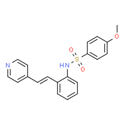 ChemSpider 2D Image | 4-Methoxy-N-{2-[(E)-2-(4-pyridinyl)vinyl]phenyl}benzenesulfonamide | C20H18N2O3S