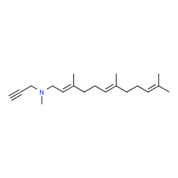 ChemSpider 2D Image | (2E,6E)-N,3,7,11-Tetramethyl-N-(2-propyn-1-yl)-2,6,10-dodecatrien-1-amine | C19H31N