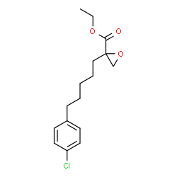 ChemSpider 2D Image | ethyl 2-(5-(4-chlorophenyl)pentyl)oxiran-2-carboxylate | C16H21ClO3