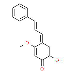 ChemSpider 2D Image | (4Z)-2-Hydroxy-5-methoxy-4-[(2E)-3-phenyl-2-propen-1-ylidene]-2,5-cyclohexadien-1-one | C16H14O3